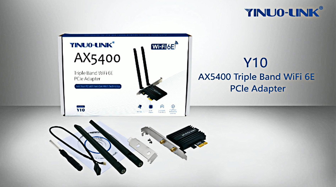 Y10 AX5400 Triple Band WiFi 6E PCle Adapter